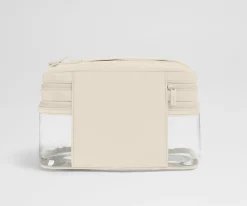 Clear Cosmetic Case in Salt White