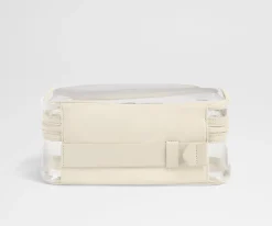Clear Toiletry Bag in Salt White