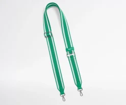 Crossbody Strap in Green Stripe