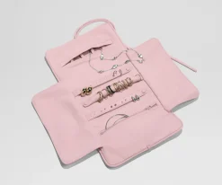 Featherlight Jewelry Roll in Blush Pink