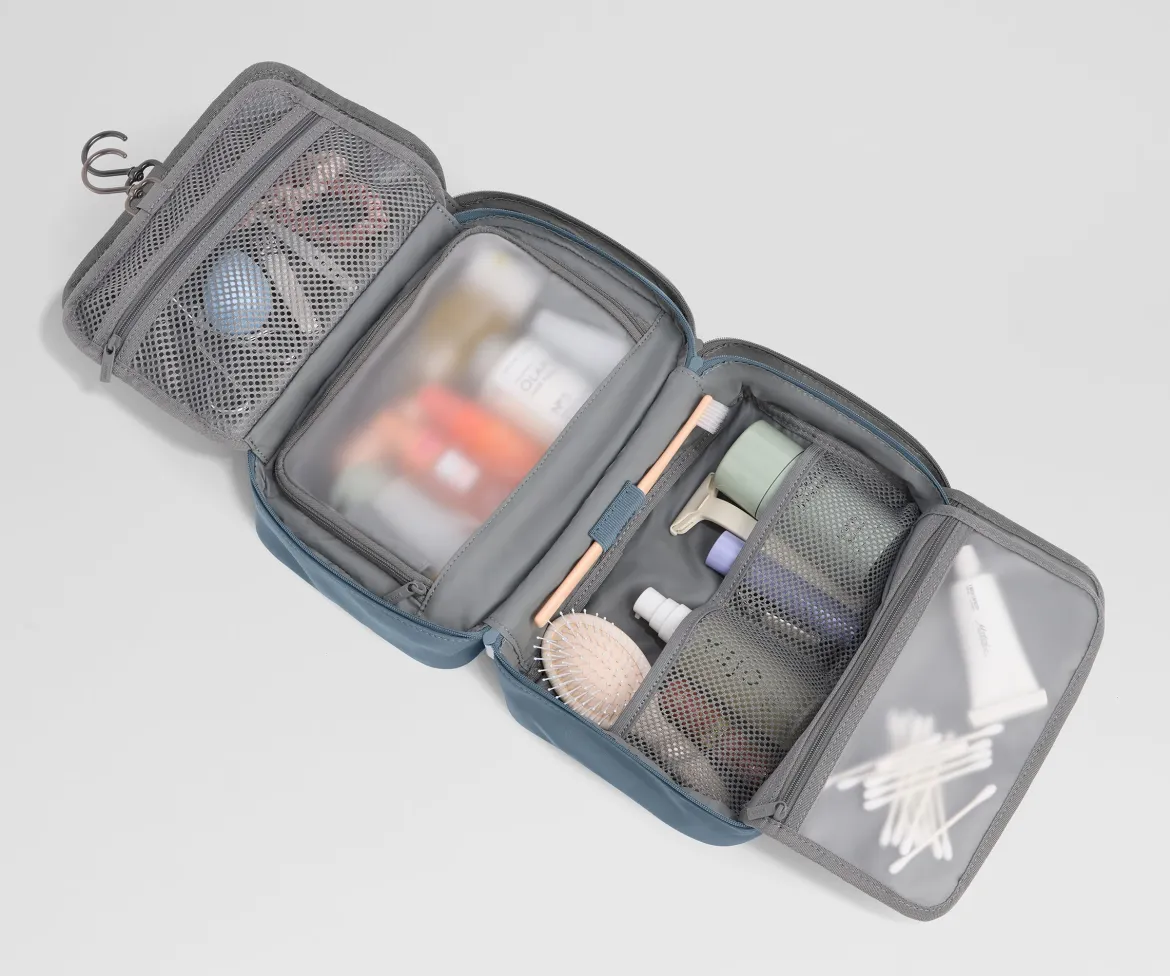 Hanging Toiletry Bag in Coast Blue