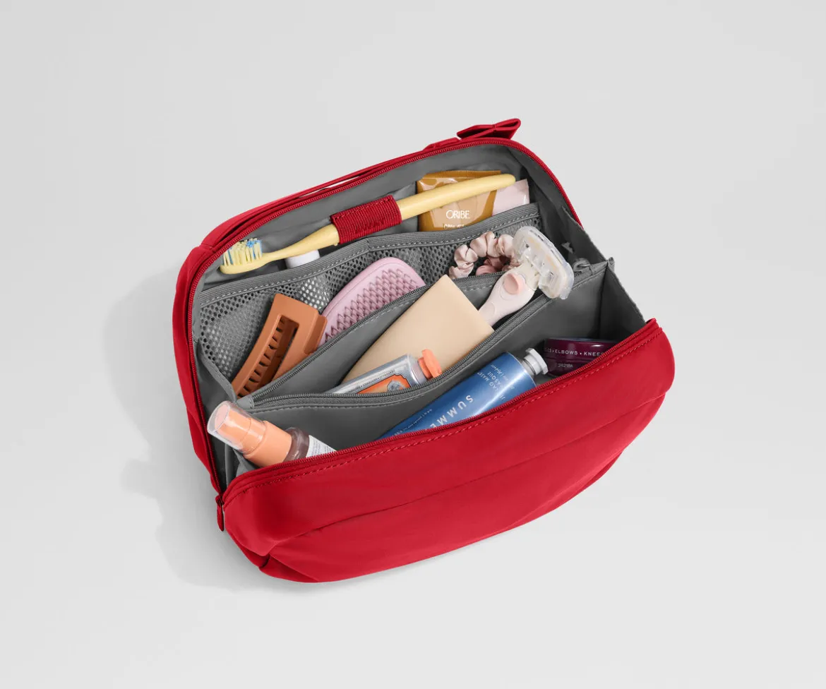Large Toiletry Bag in Cherry Red