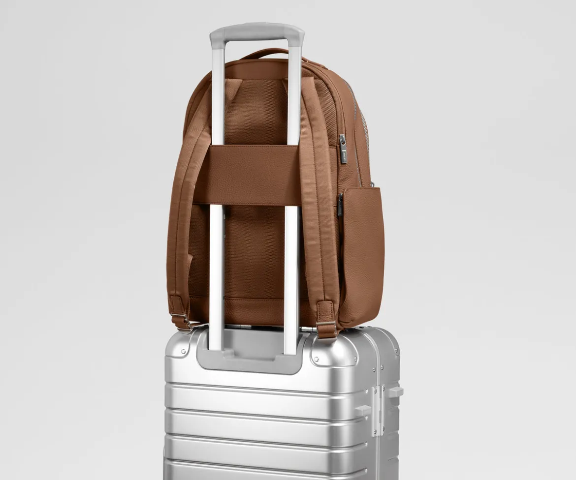 Leather Backpack in Saddle Brown