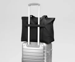 Leather Tote in Jet Black