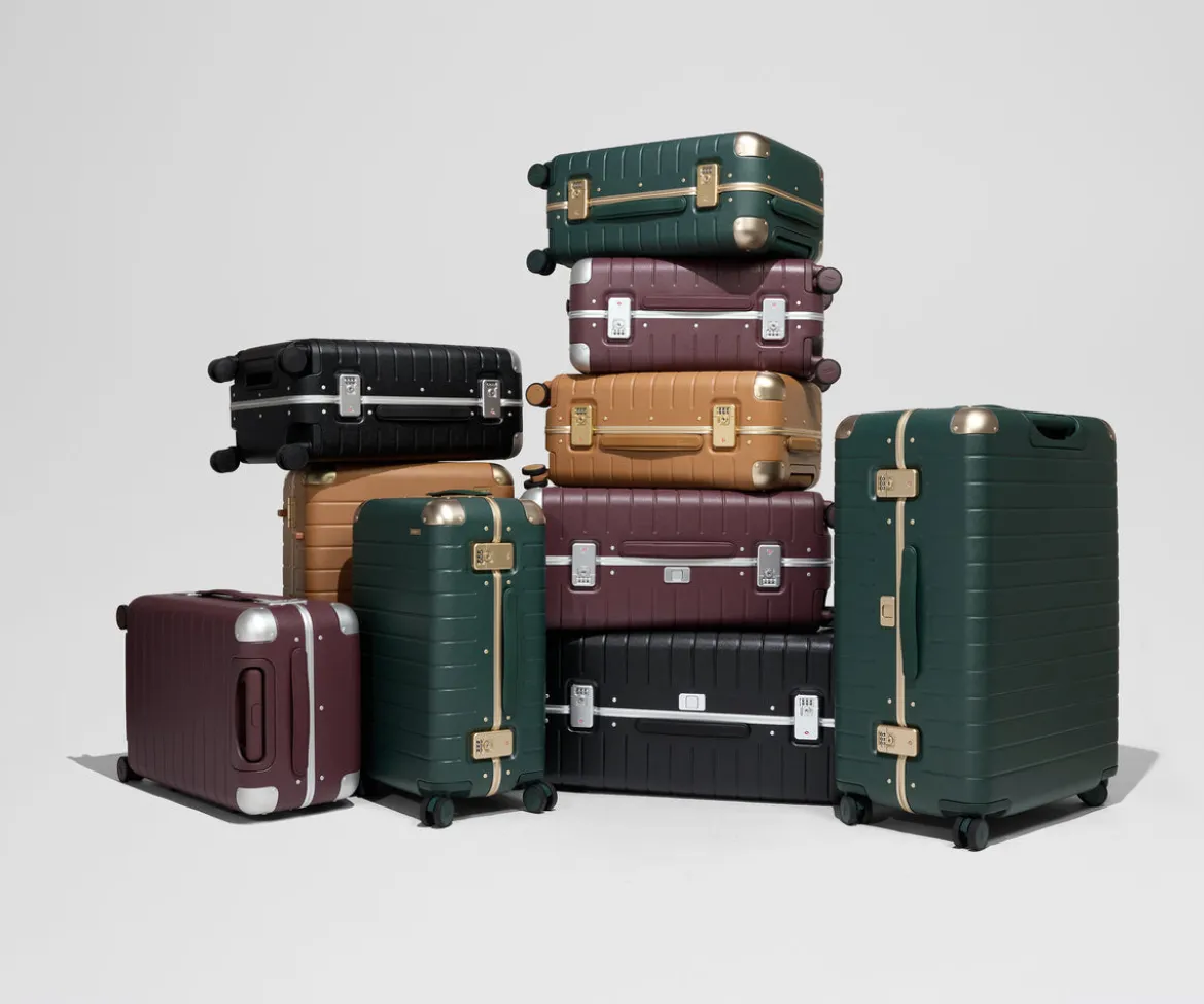 The Aluminum Edge Bigger Carry-On in Cognac Brown