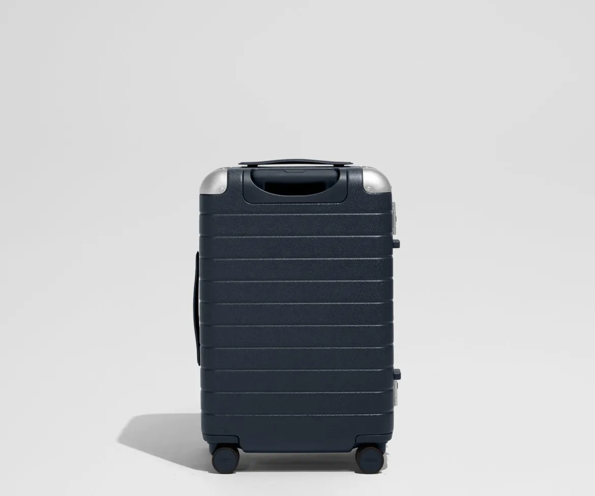 The Aluminum Edge Bigger Carry-On in Navy Blue