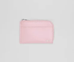 Zip Card Case in Glacial Pink