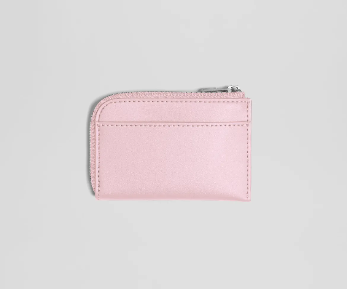 Zip Card Case in Glacial Pink